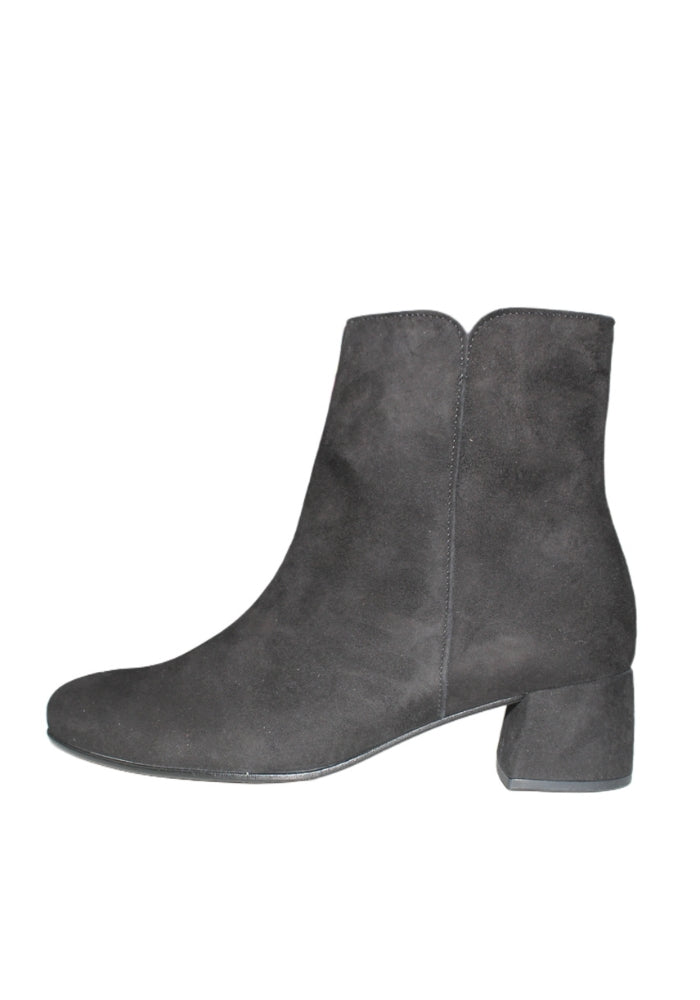 Black Suede Ankle Boots with Block Heel