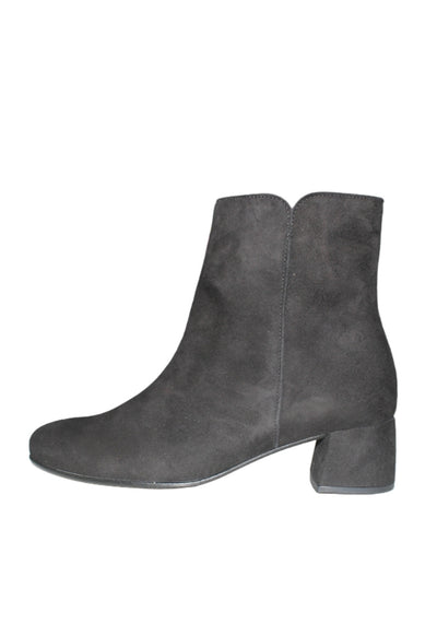 Black Suede Ankle Boots with Block Heel