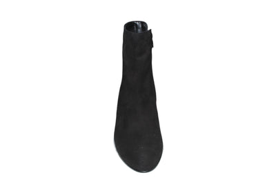 Black Suede Ankle Boots with Block Heel