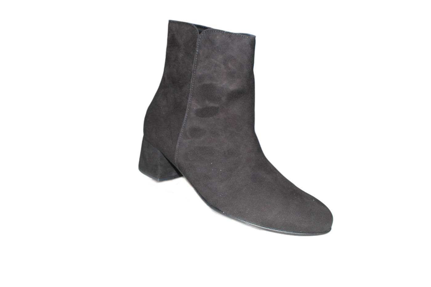 Black Suede Ankle Boots with Block Heel
