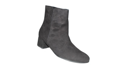 Black Suede Ankle Boots with Block Heel