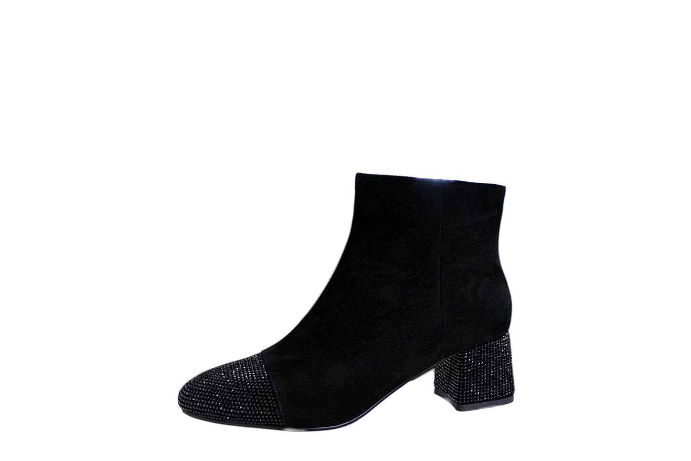 Black Boot with Diamond Toe & Heel