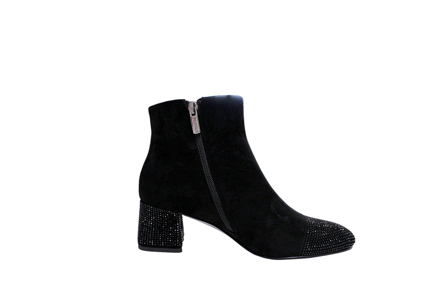 Black Boot with Diamond Toe & Heel