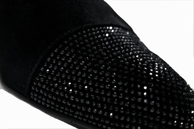 Black Boot with Diamond Toe & Heel