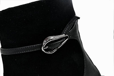 Black Pointed Toe Boot With Kitten Heel