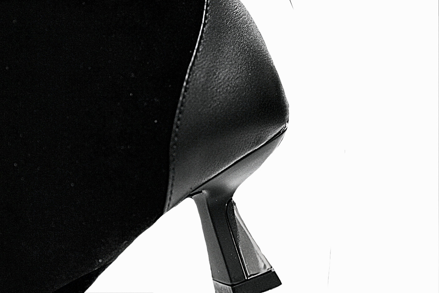 Black Pointed Toe Boot With Kitten Heel