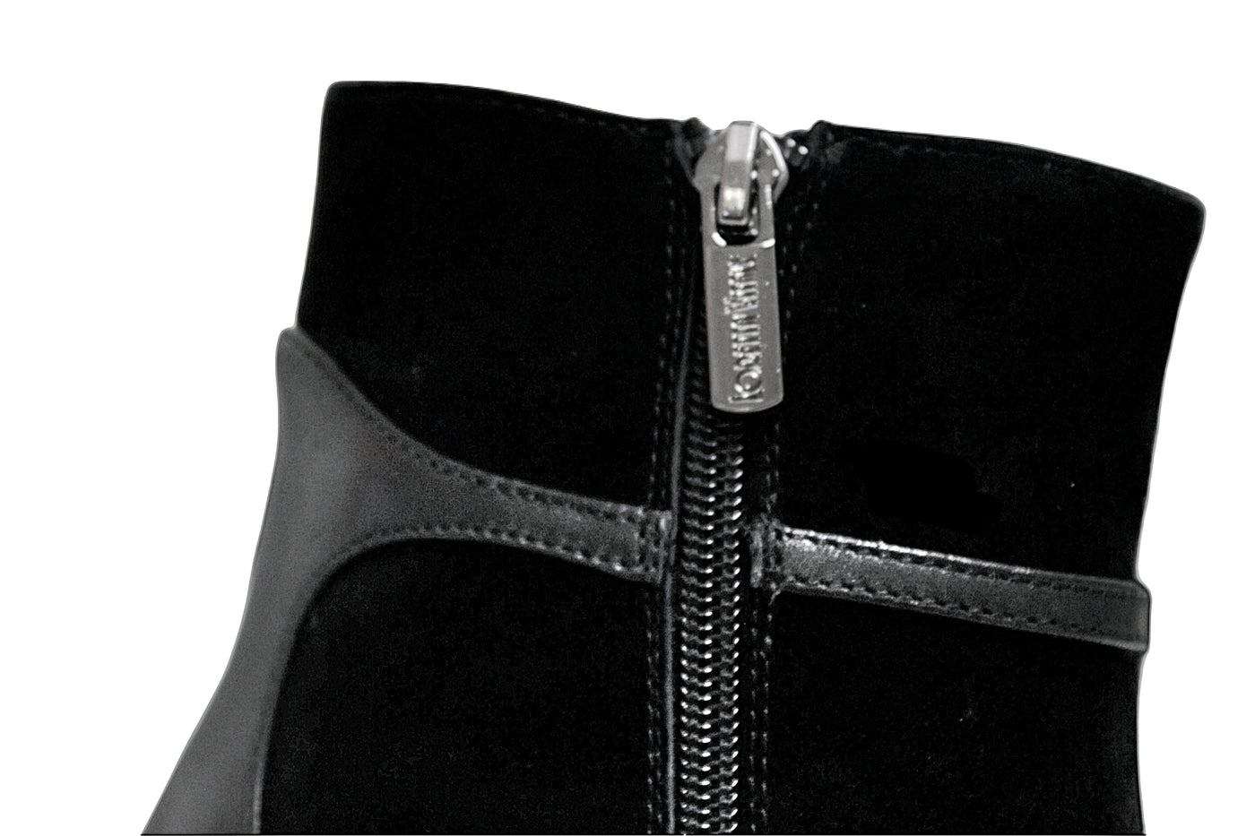 Black Pointed Toe Boot With Kitten Heel
