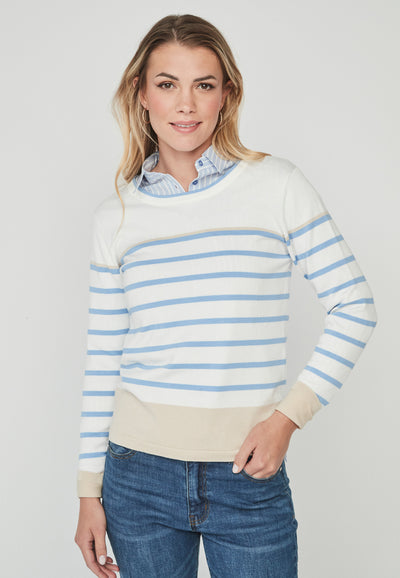 Blue/Beige Striped Jumper