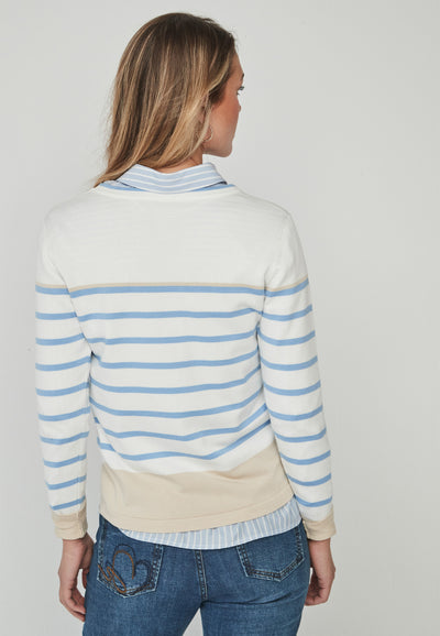 Blue/Beige Striped Jumper