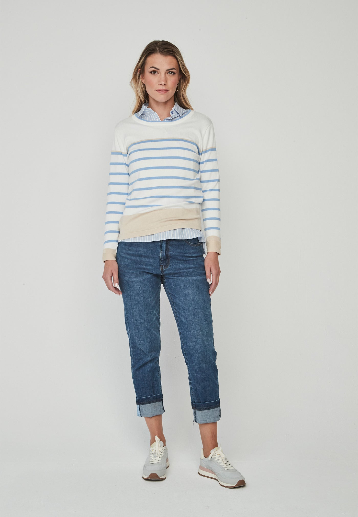 Blue/Beige Striped Jumper