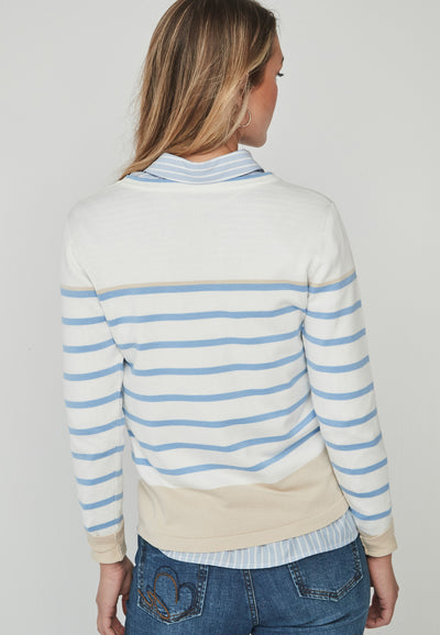 Blue/Beige Striped Jumper