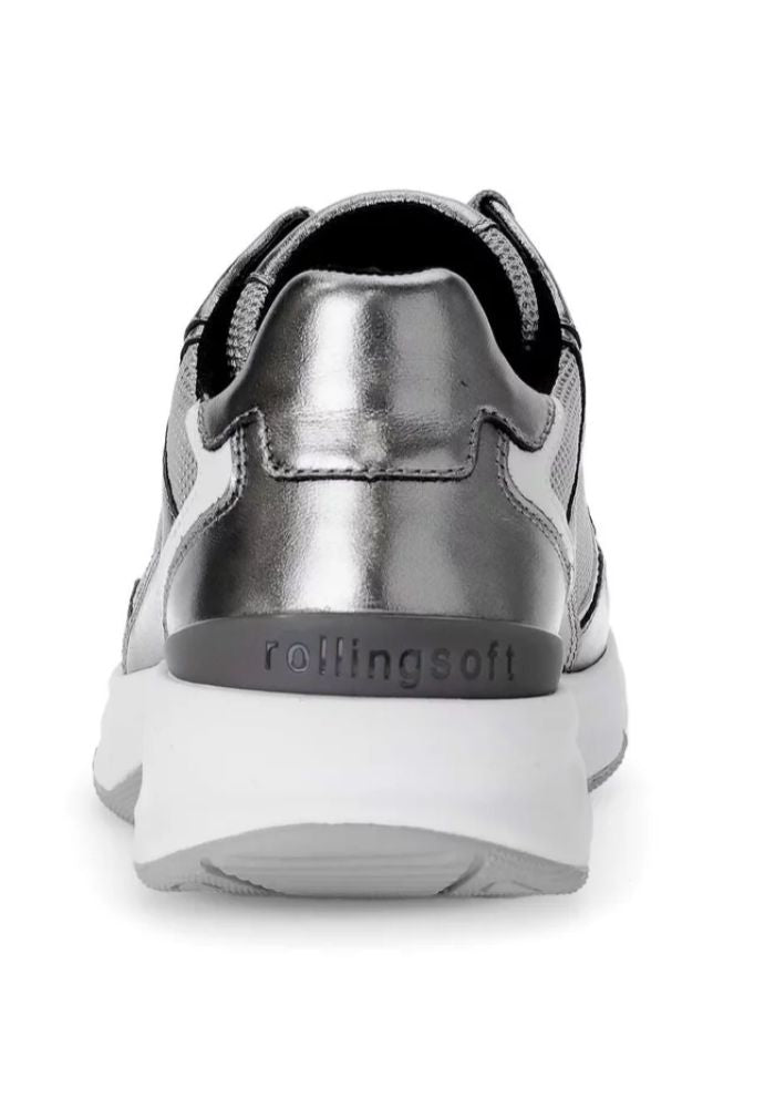 Silver Metallic Lace Up Runner