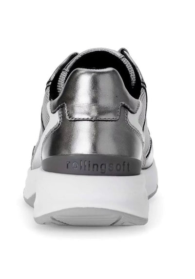Silver Metallic Lace Up Runner