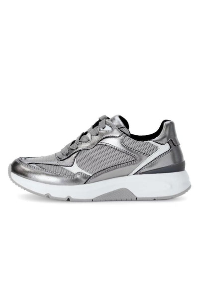 Silver Metallic Lace Up Runner