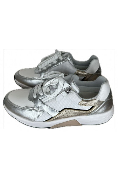 White & Silver Runner With Gold Detailing