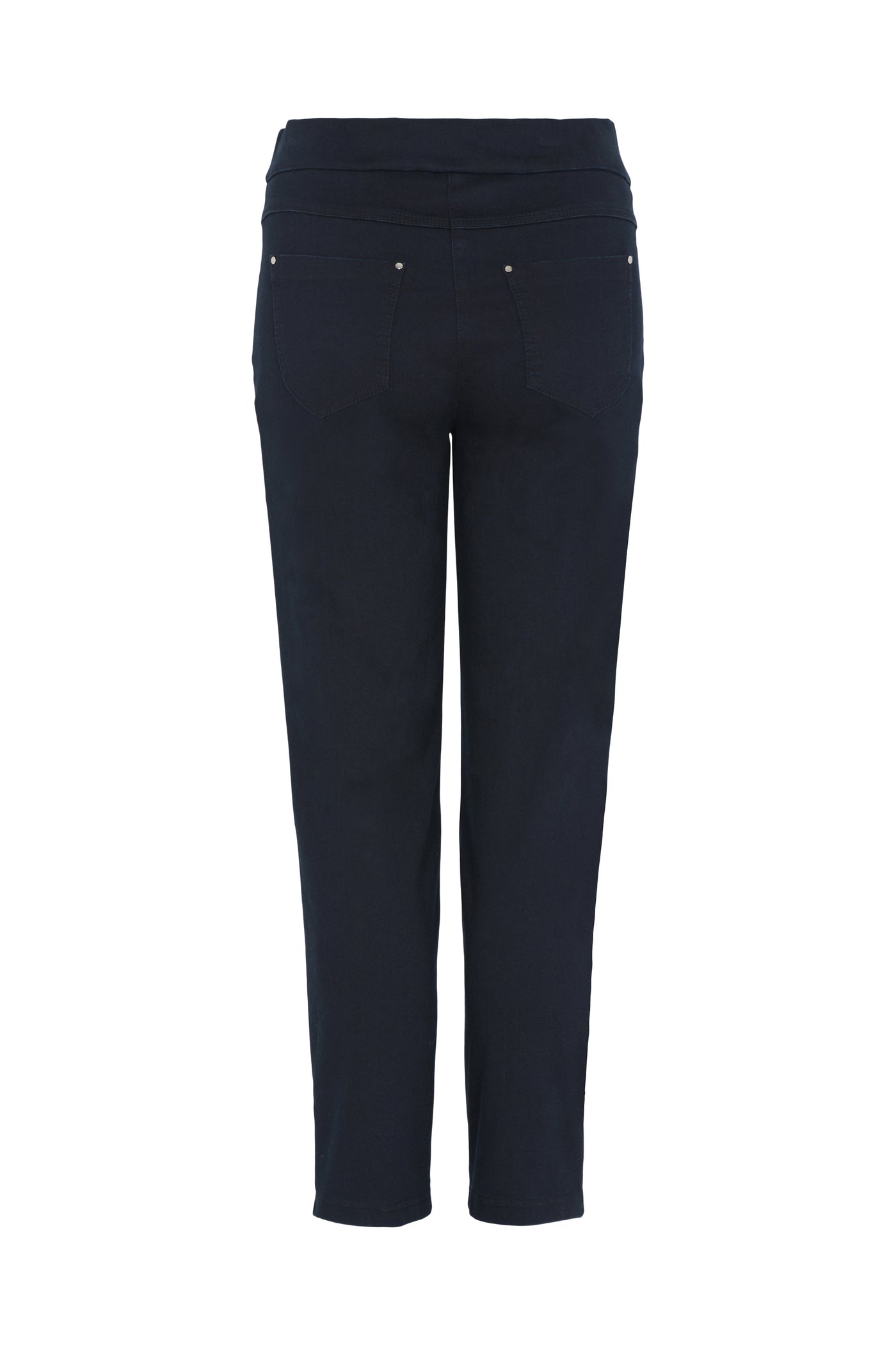 Ink Navy Denim 'Nena' Trousers with Ankle Zips