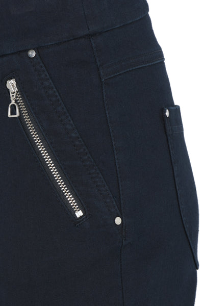 Ink Navy Denim 'Nena' Trousers with Ankle Zips