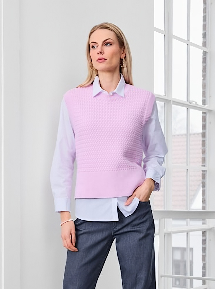 Rose Knit Sleeveless Vest Top