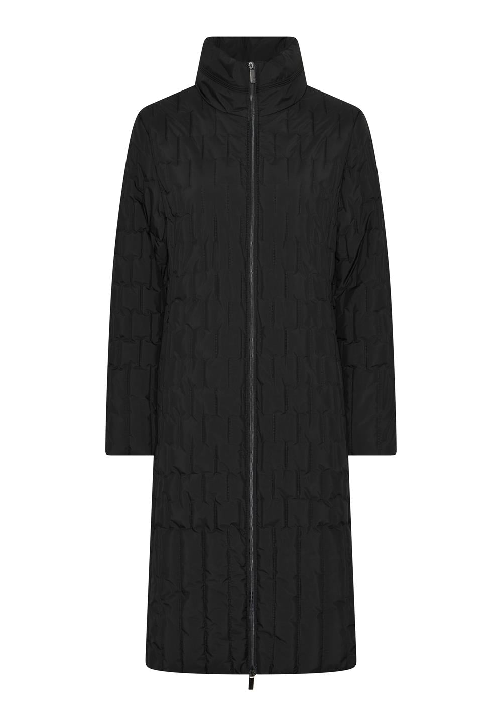 Black Quilted Long Puffer Jacket