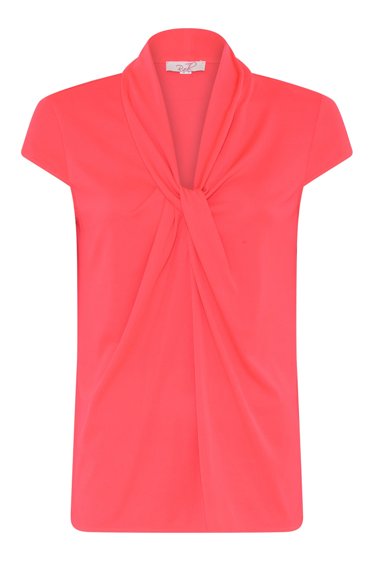 Bright Pink V-Neck Top with Cap Sleeves