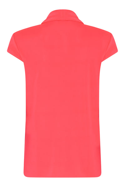 Bright Pink V-Neck Top with Cap Sleeves