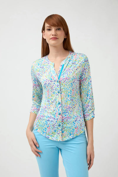 'Lana' Dotted V-Neck Shirt