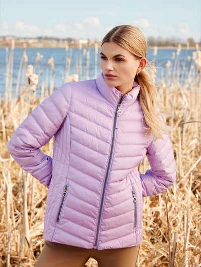Lilac Zip up Puffer Jacket with Zip Pockets
