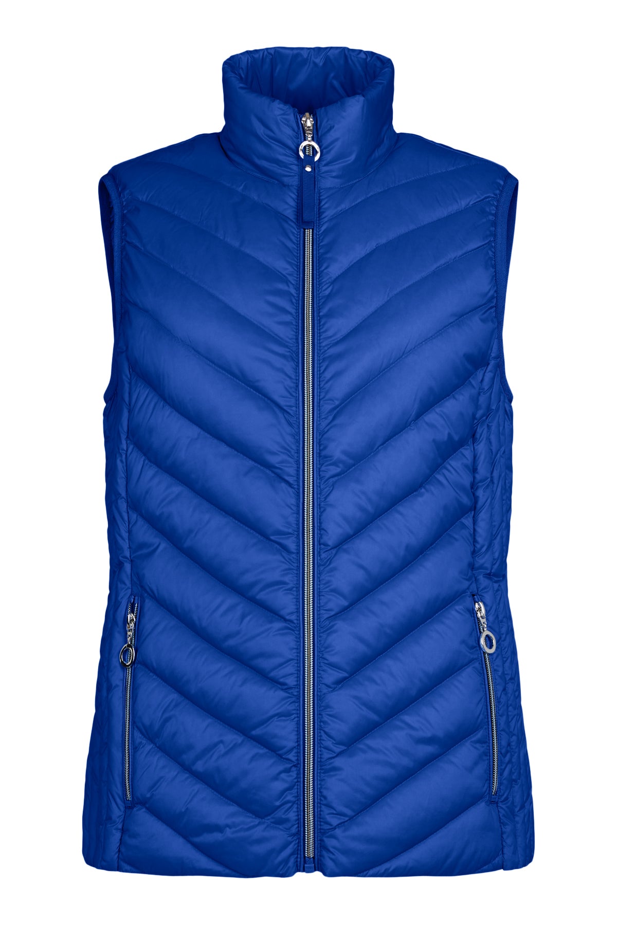 Royal Blue Padded Waistcoat with Zip Detail