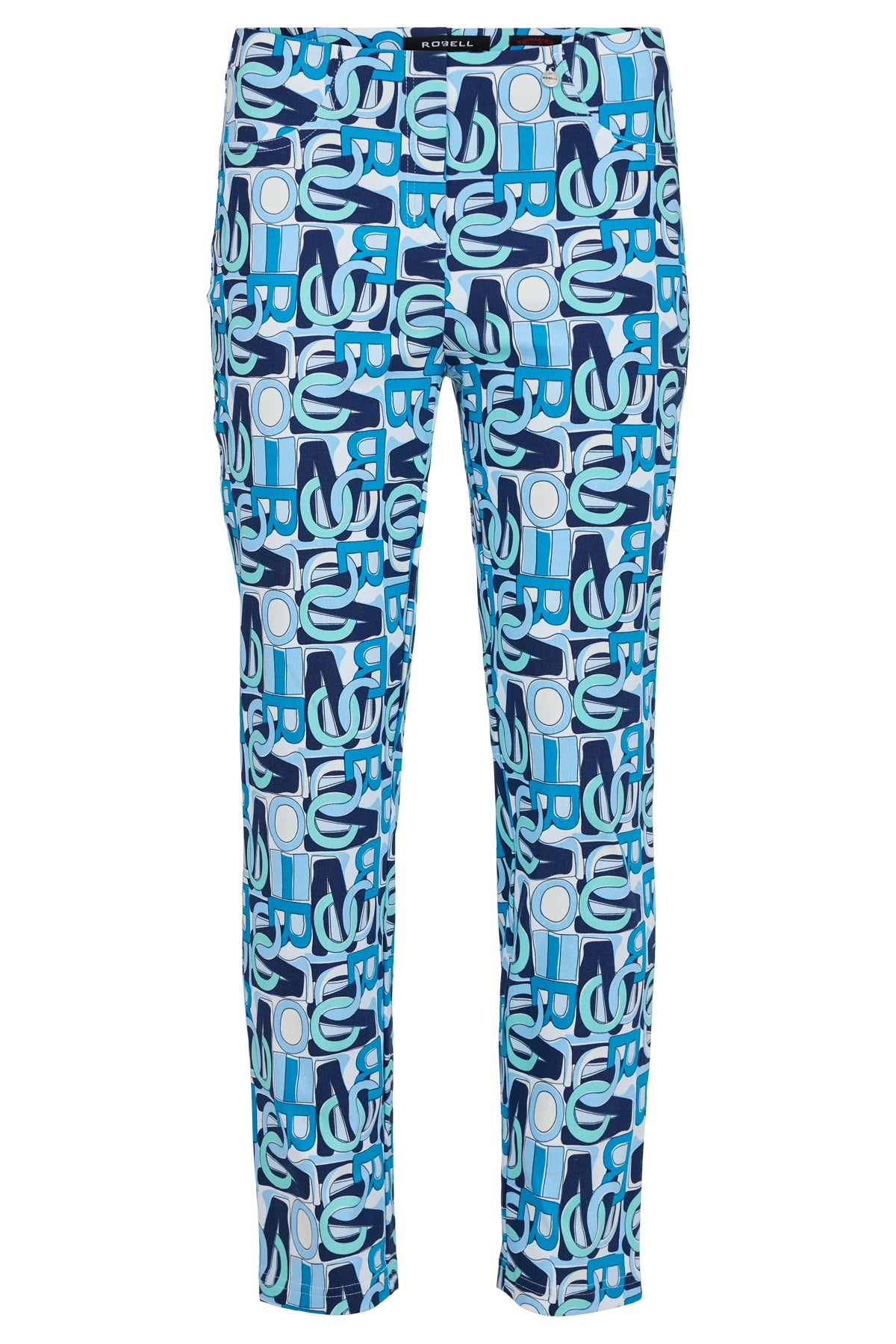 Navy, Blue & White Abstract Print Bella 3/4 Trousers
