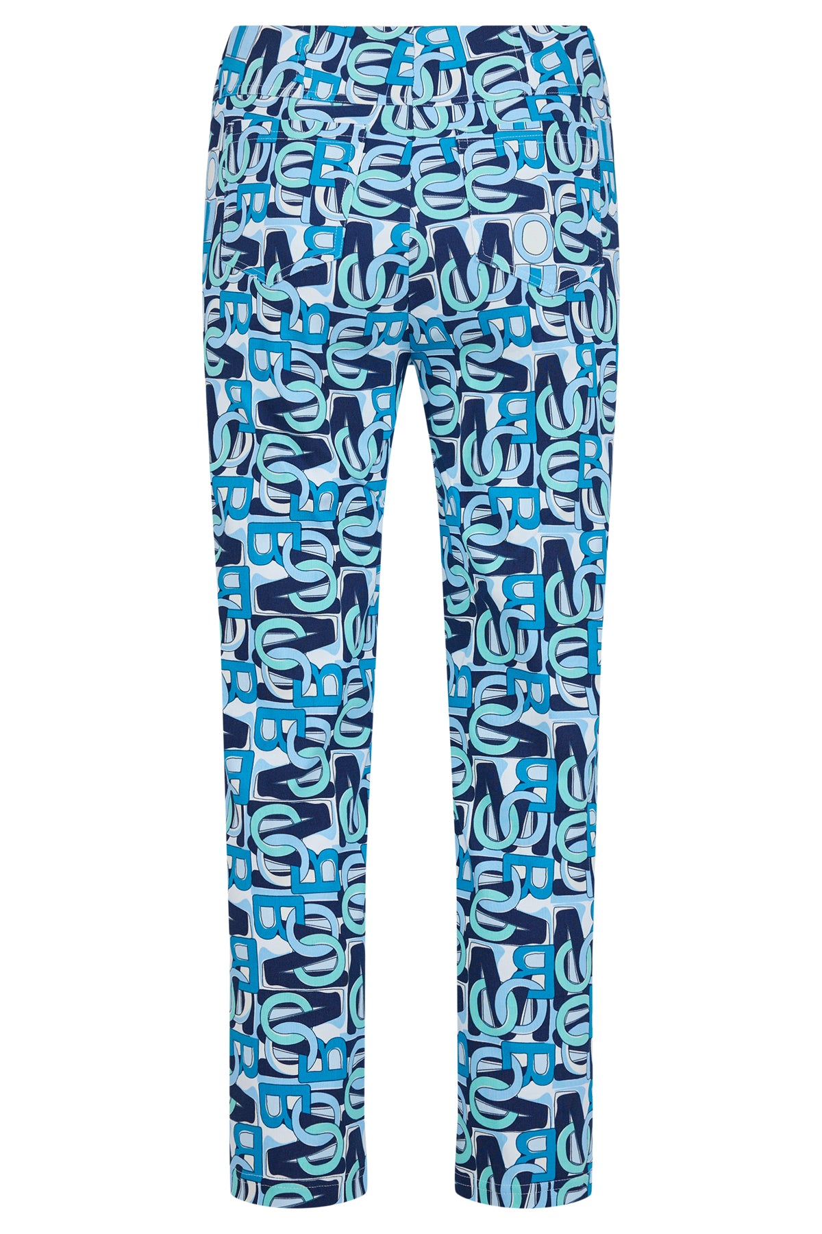Navy, Blue & White Abstract Print Bella 3/4 Trousers