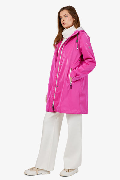 Plum Rain Jacket with Reflective Details