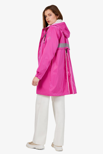 Plum Rain Jacket with Reflective Details