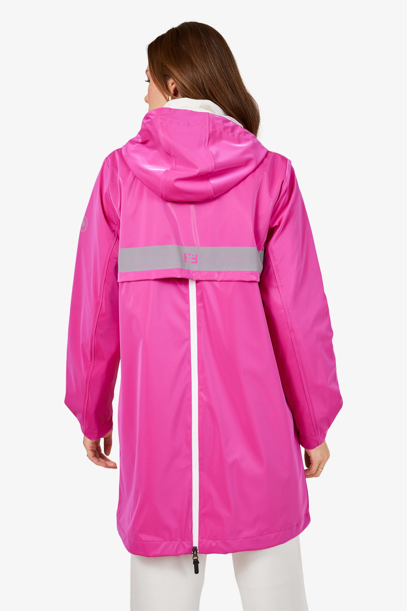Plum Rain Jacket with Reflective Details