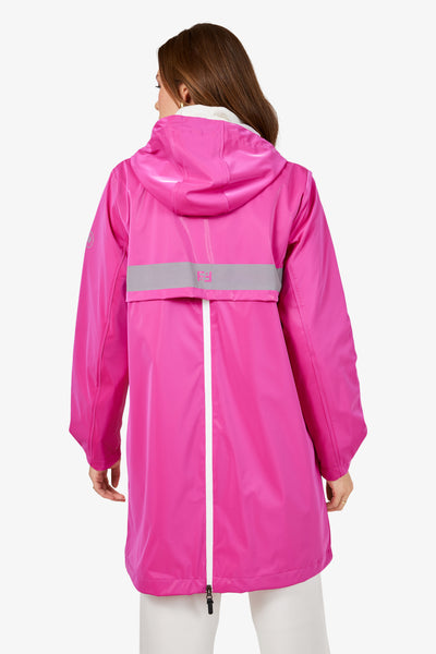 Plum Rain Jacket with Reflective Details