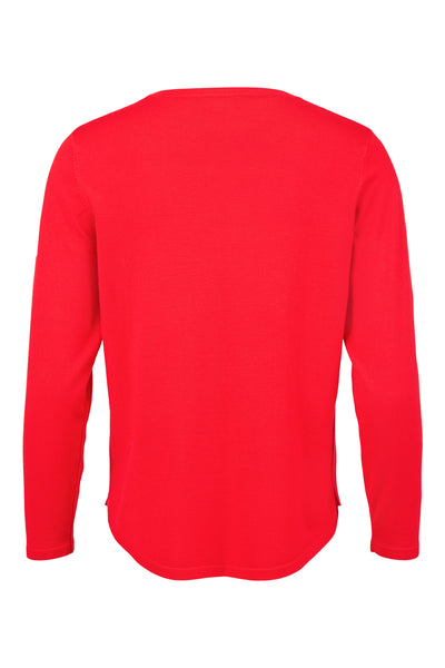 Red Jumper with Navy and White Polka Dots