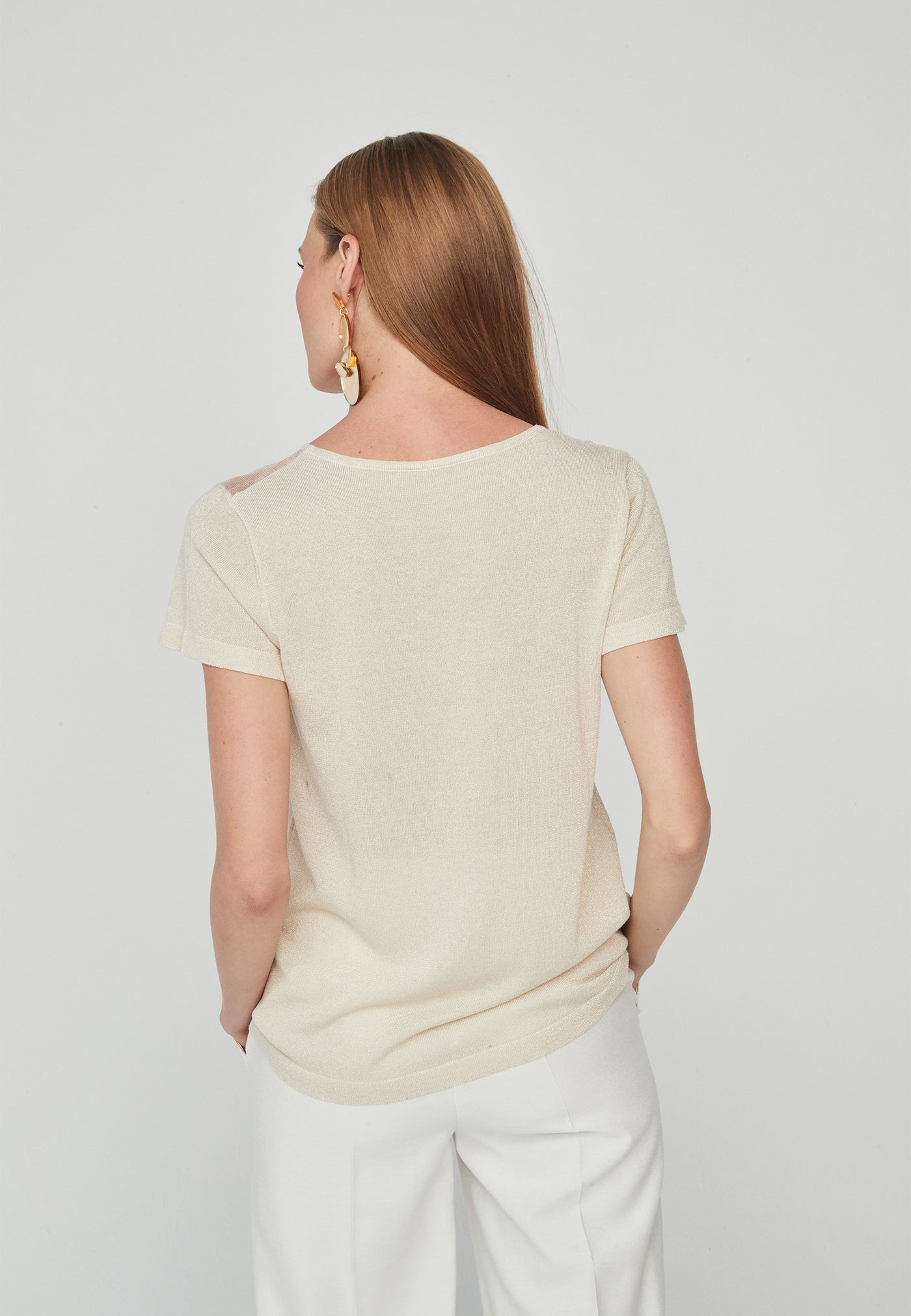 Sand T-shirt With Glitter Detailing