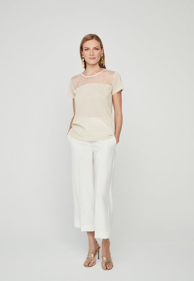 Sand T-shirt With Glitter Detailing