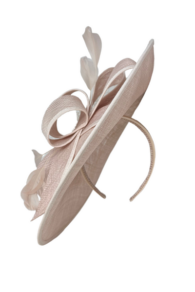 Blush Pink Fascinator Headpiece With Feather Detail