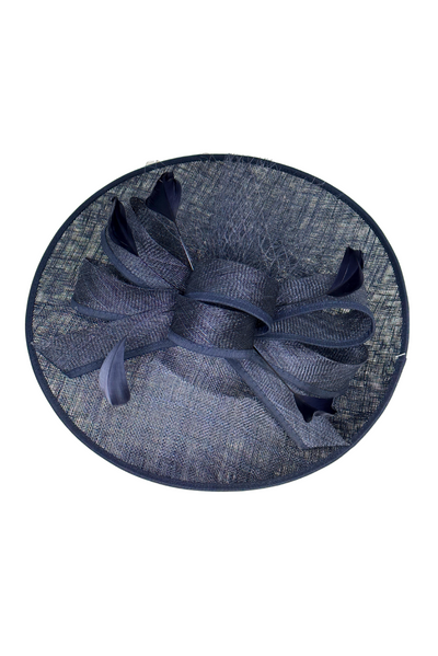 Navy Fascinator Headpiece With Feather Detail
