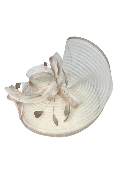 Ivory And Taupe Headpiece With Swirl Detail