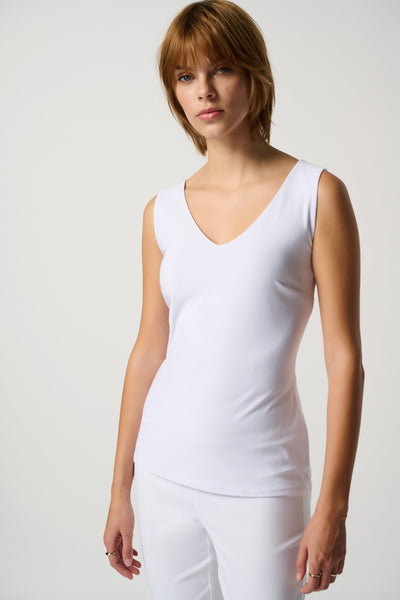 Joseph Ribkoff White V Neck Cami Top