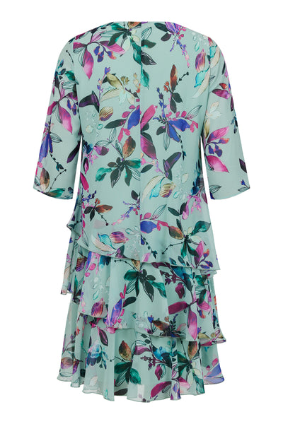 Sage Green Chiffon Floral Dress