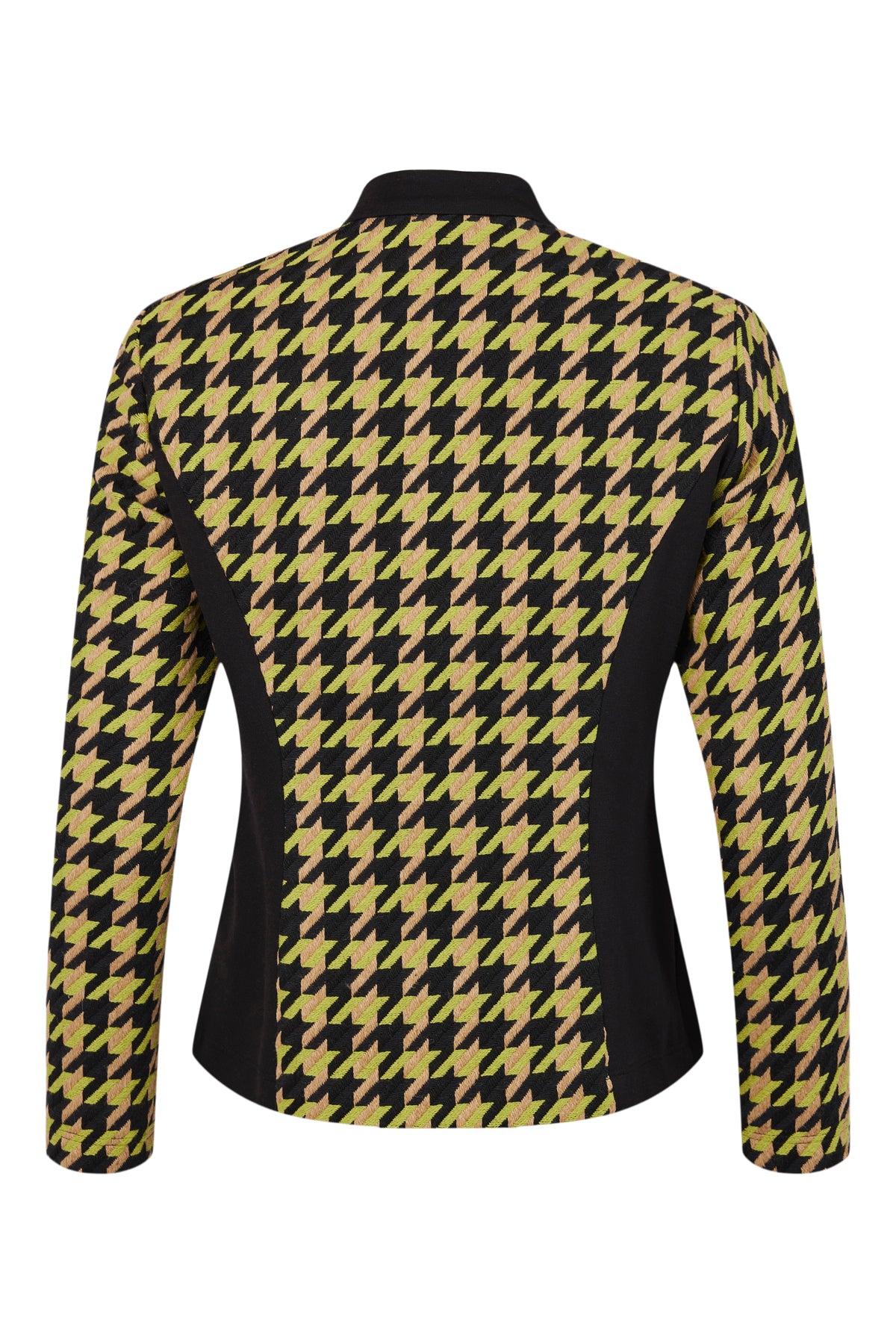 Lime Green & Beige Jaquard Print Jacket with Zip