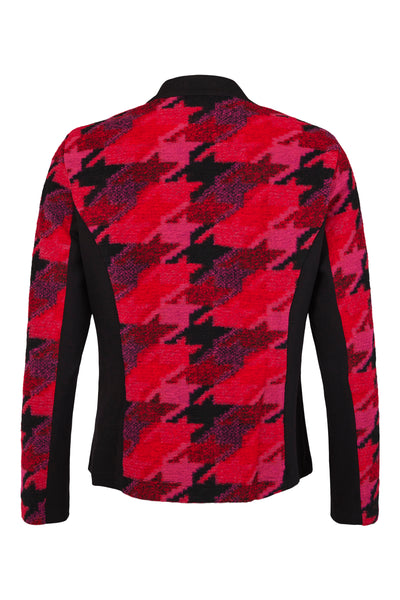 Pink, Red & Black Abstract Print Jacket with Front Buttons