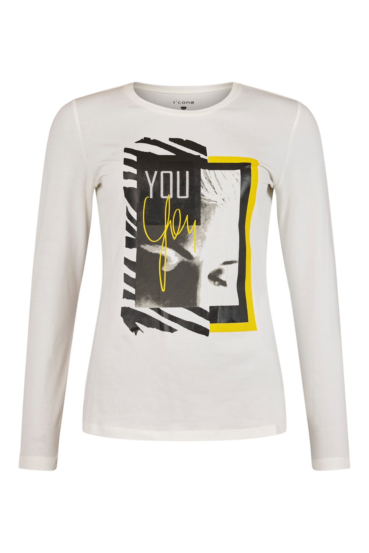 Cream Long Sleeve 'You' Graphic Print Top
