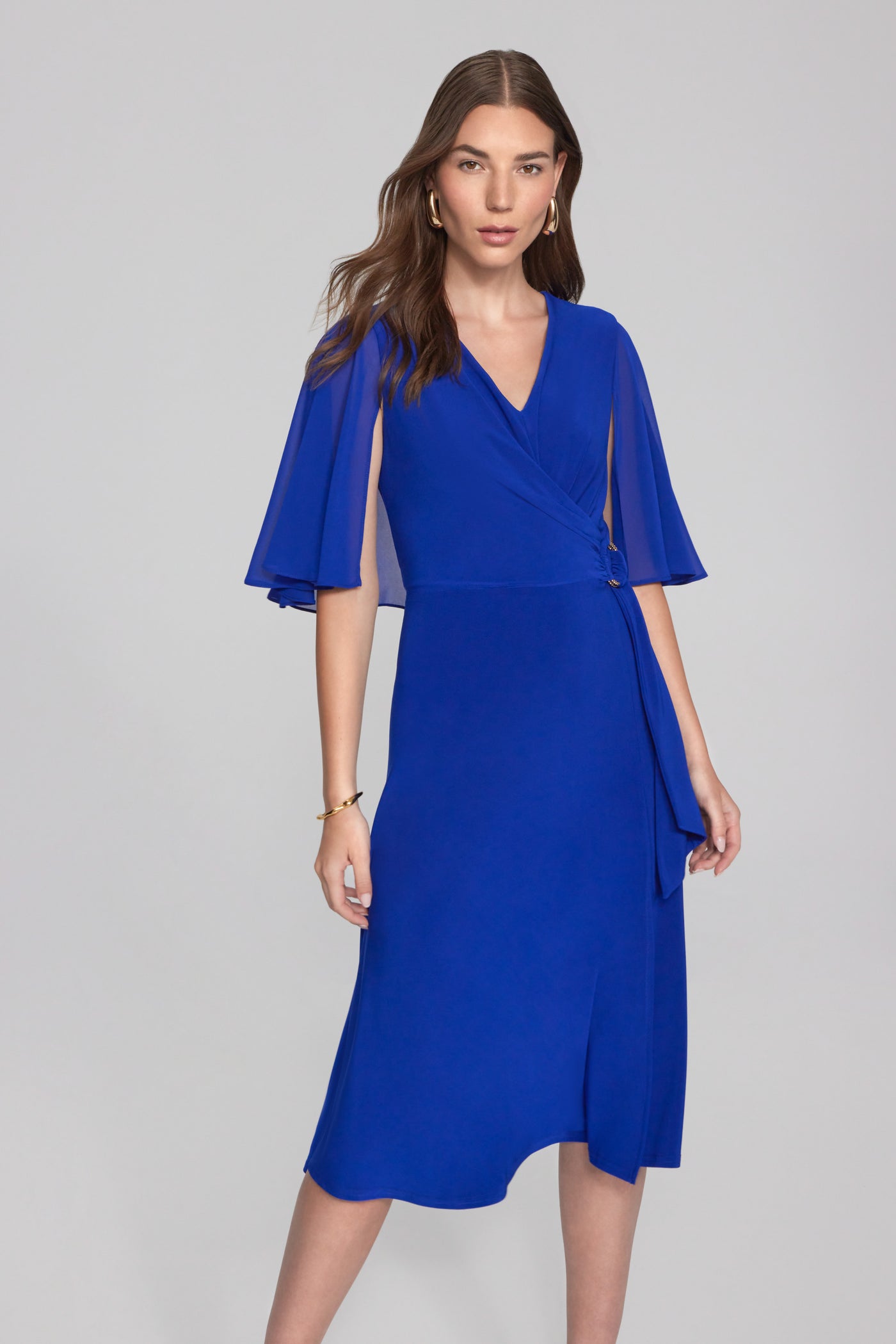 Joseph Ribkoff Royal Saphire Silky Knit Fit And Flare Dress