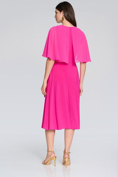 Joseph Ribkoff Shocking Pink Silky Knit Fit And Flare Dress