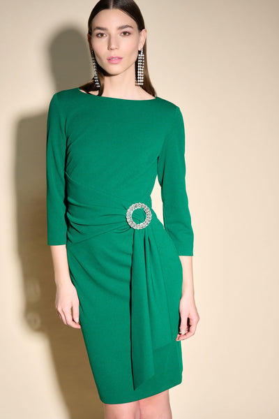 Joseph Ribkoff True Emerald Dress with Diamonte Detail