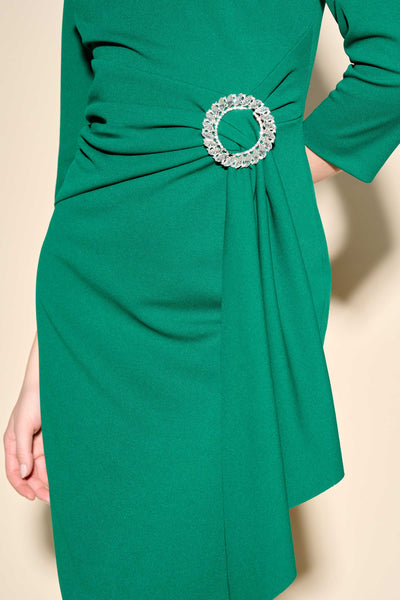 Joseph Ribkoff True Emerald Dress with Diamonte Detail
