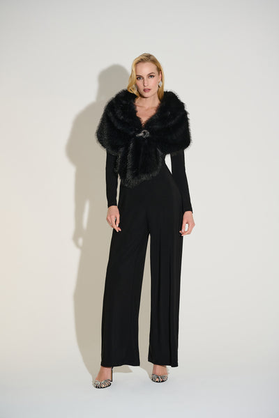 Joseph Ribkoff Black Signature | Faux Fur Cape